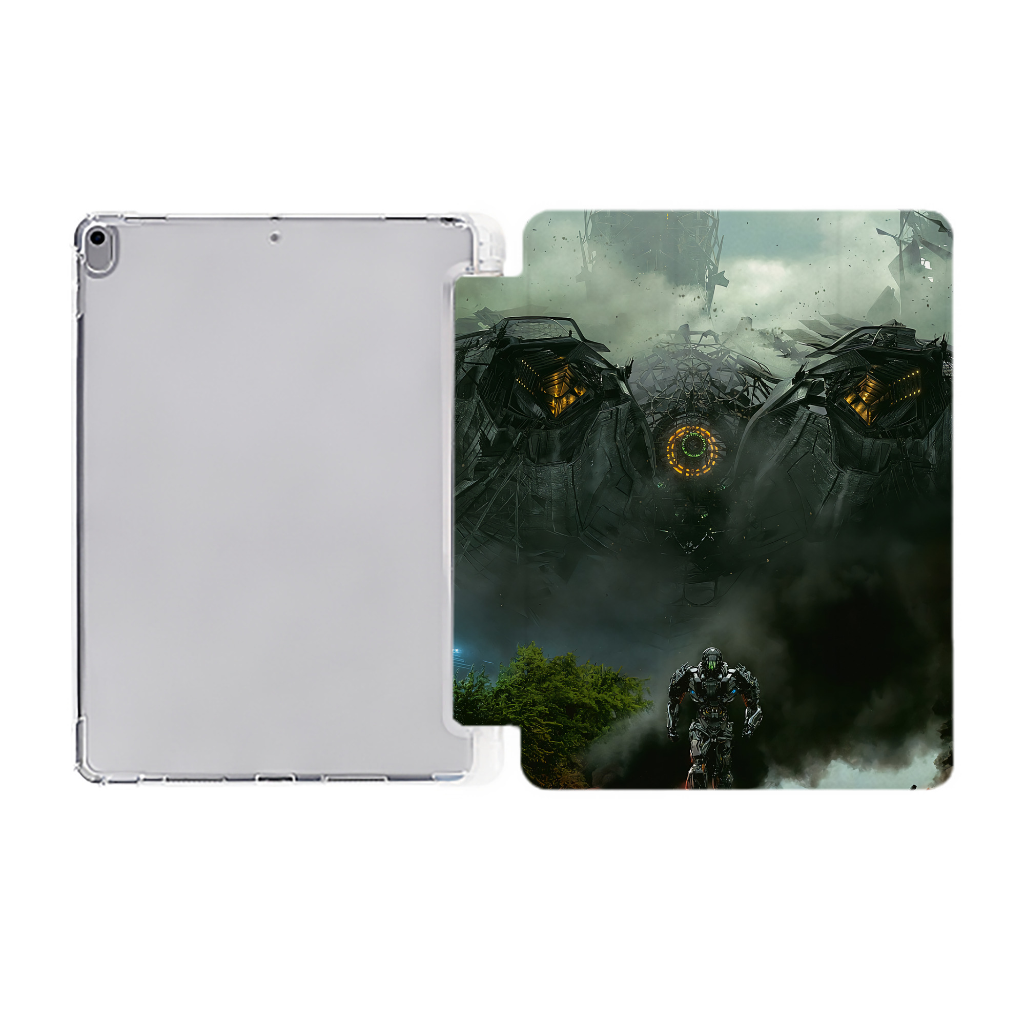 （画像用） Transformers トランスフォーマー IPad ケース ペン収納付き 三つ折りスタンド PUレザー×シリコン 対応機種9.5/10.5/10.9インチ